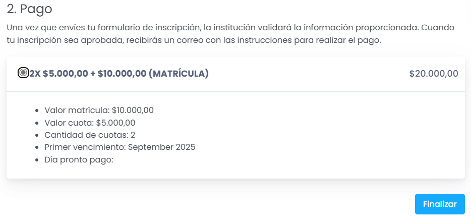 Seleccioná la forma de pago