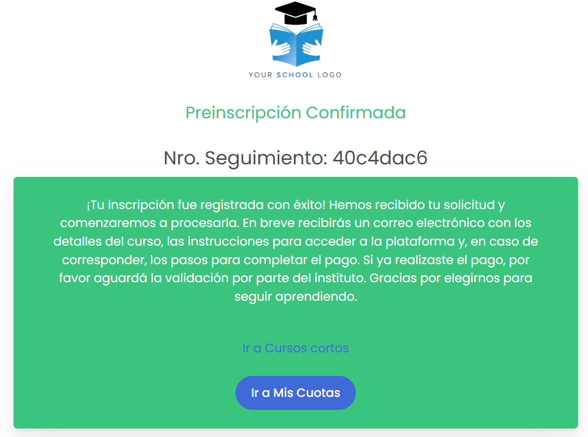 Finalizá la inscripción