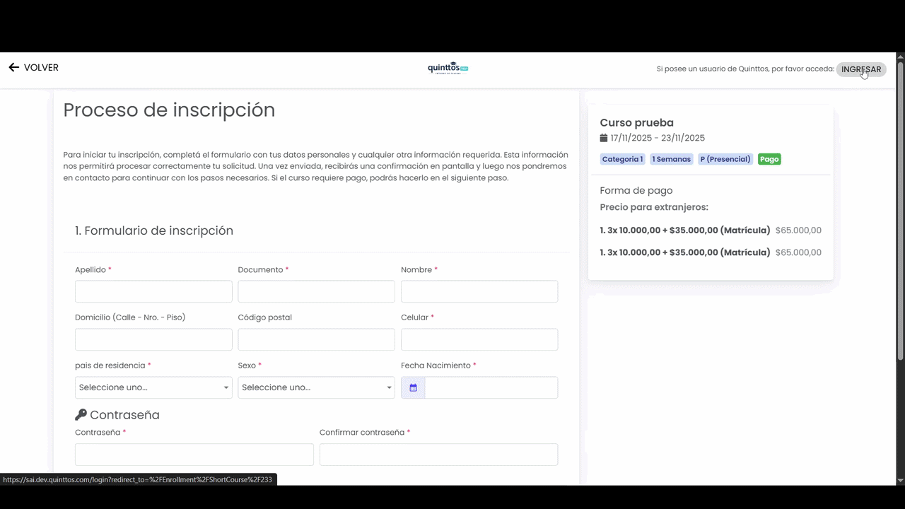 Iniciá la inscripción