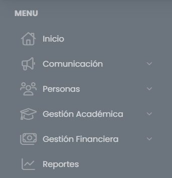 ¿Cómo está organizada y cómo navegar en la plataforma Quinttos? — Utilizar el menú lateral