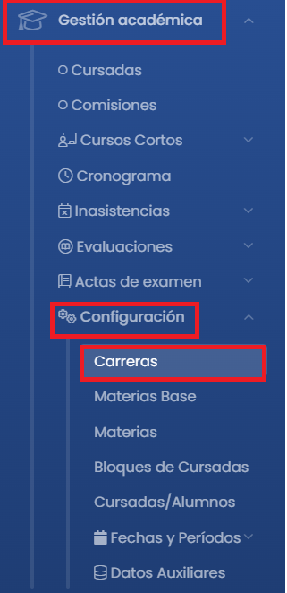 ¿Cómo configurar carreras en Quinttos? — Acceder a la configuración de carreras