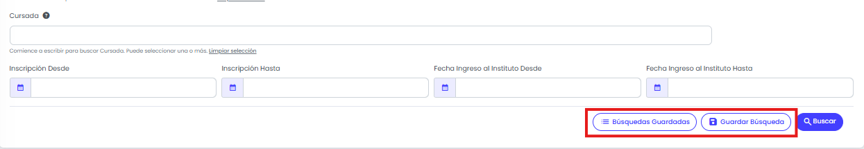 ¿Cómo buscar alumnos en el listado? — Guardar una búsqueda