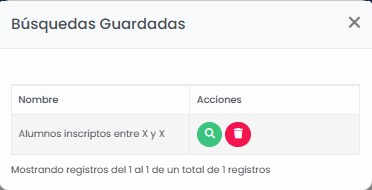 ¿Cómo buscar alumnos en el listado? — Guardar una búsqueda