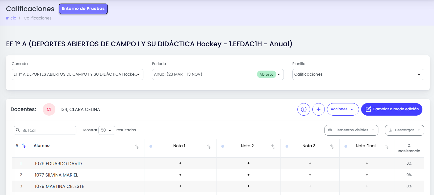 Calificaciones: una gestión más simple — Encontrá rápidamente la cursada que necesitás