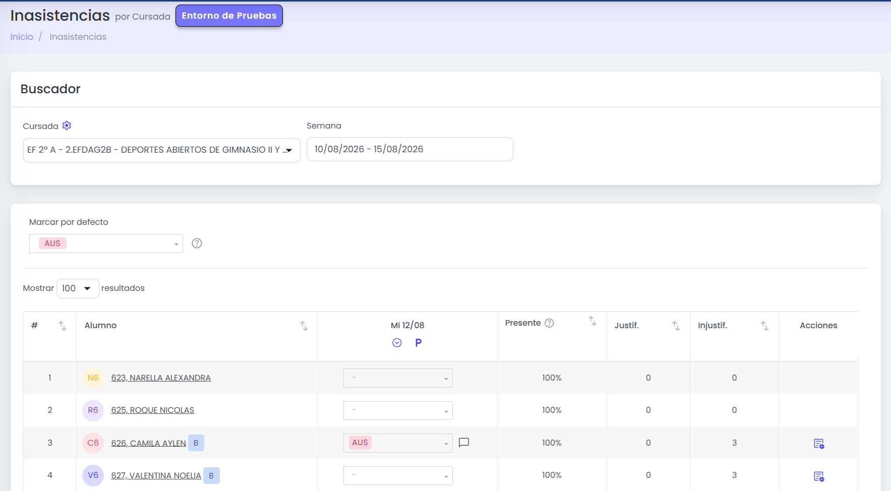 Asistencia: nuevas opciones para gestionar inasistencias
