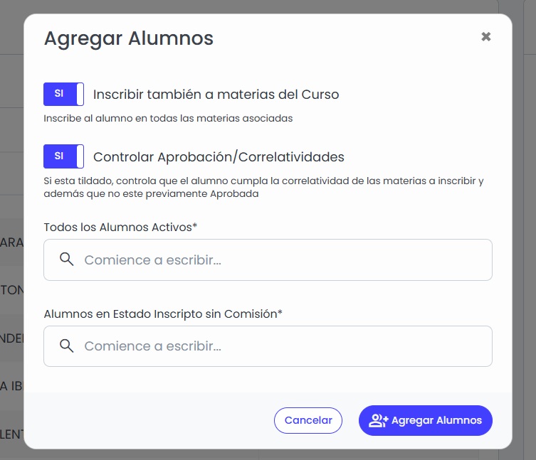 ¿Cómo agregar estudiantes a una comisión/curso? — Visualizá la composición del curso