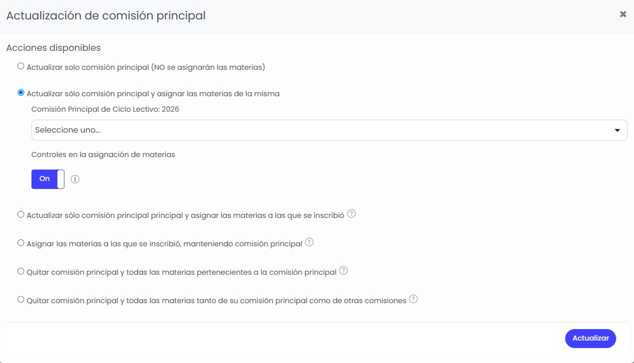 ¿Cómo agregar estudiantes a comisiones/cursos de forma masiva? — Definir la asignación