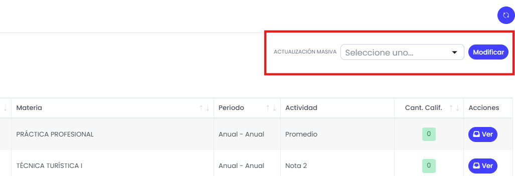 ¿Cómo gestionar evaluaciones desde el listado? — Actualizar el estado de evaluaciones