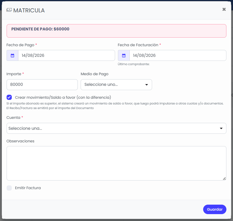 ¿Cómo generar un saldo a favor? — Generalo desde un pago excedente