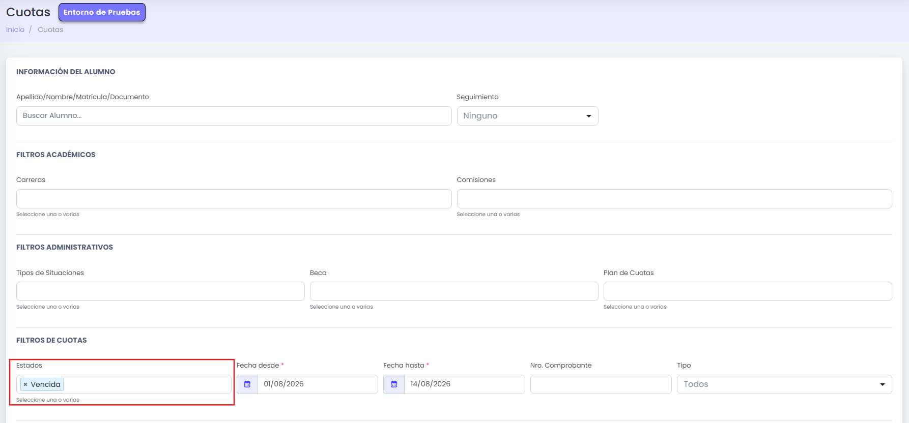 ¿Cómo consultar estudiantes con deuda? — Aplicá los filtros