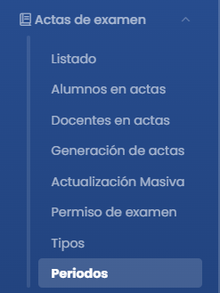 ¿Cómo configurar períodos de mesas de examen? — Acceso