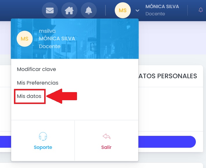 ¿Cómo visualizo y edito mis datos personales? — Ingresar a Mis datos desde el perfil