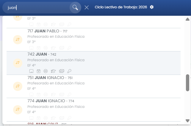 Buscador rápido de alumnos