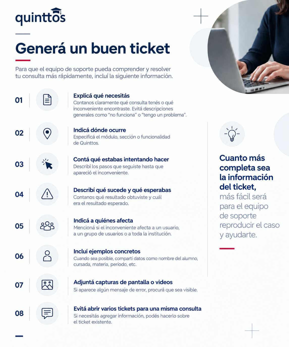 Consejos para generar tickets