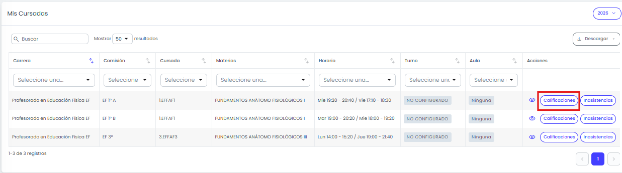 ¿Cómo cargo y edito calificaciones? — Acceder a Calificaciones desde la cursada