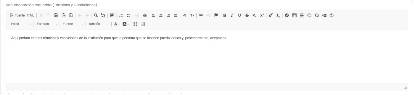 Completá términos y condiciones